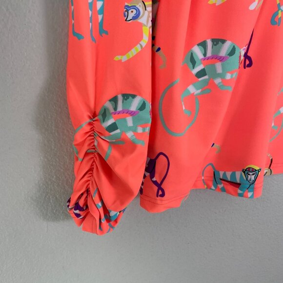 Tzu Tzu Womens Plus XXL Monkey Print Golf Top Pullover Stretch Athletic Shirt - Picture 8 of 12